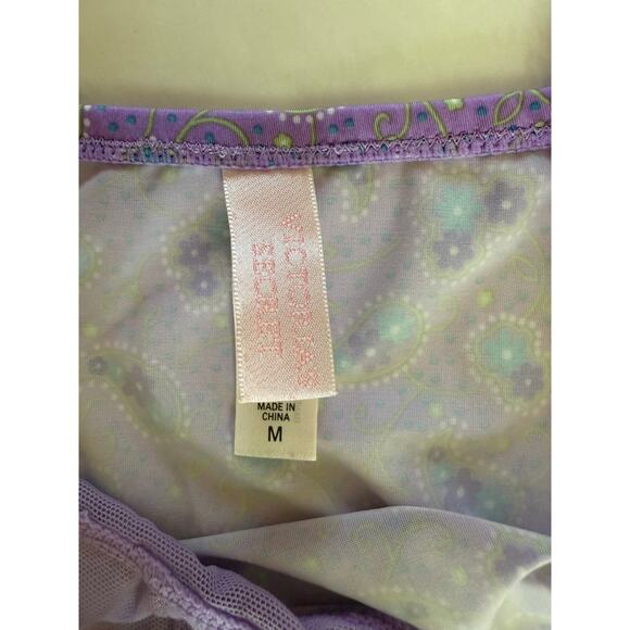 Y2K Victorias Secret Slip Dress Size M Purple Ditzy Floral Babydoll Fairy - Picture 7 of 12